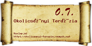 Okolicsányi Terézia névjegykártya